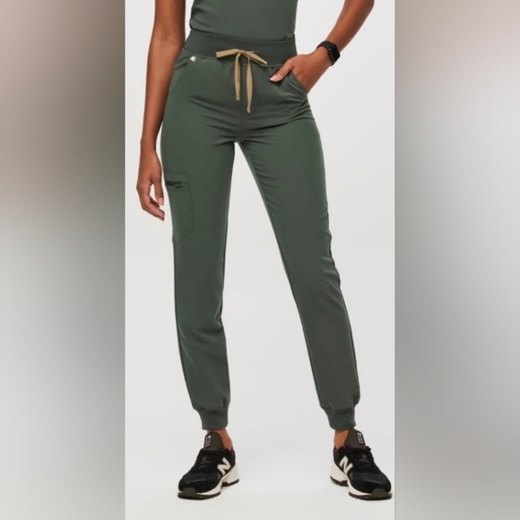 Figs Pants - Figs Women's Joggers in Olive Green -Size S